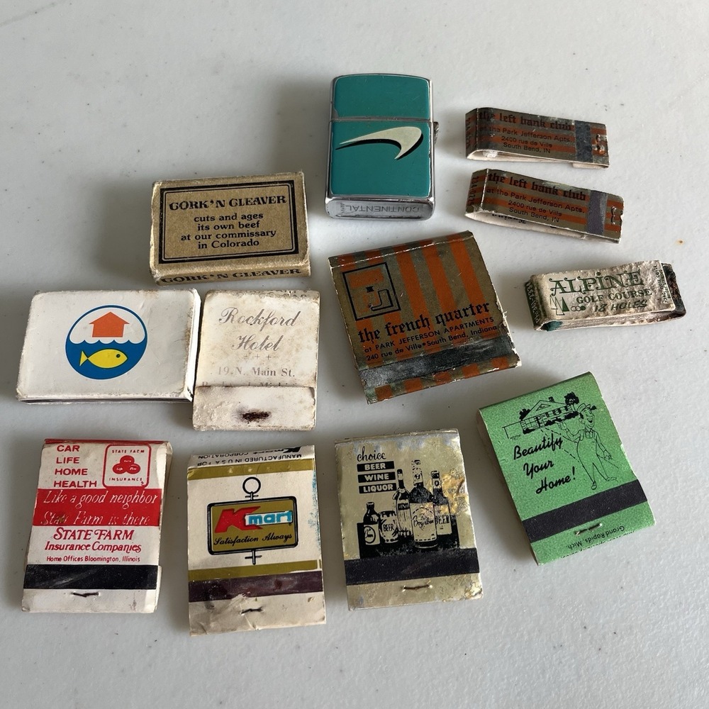 Vintage Matchbook Lot Michigan State Farm Kmart  Restaurants Golf Course Drug